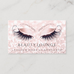 Makeup Artist Event Lashes Beauty Pink Grey Blush Appointment Card