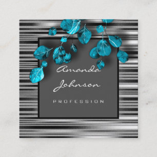 Makeup Artist Event Planner Consulting Framed Teal Square Business Card