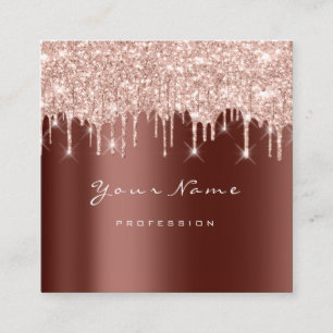 Makeup Artist Event Planner Glitter Spark Chocolat Square Business Card