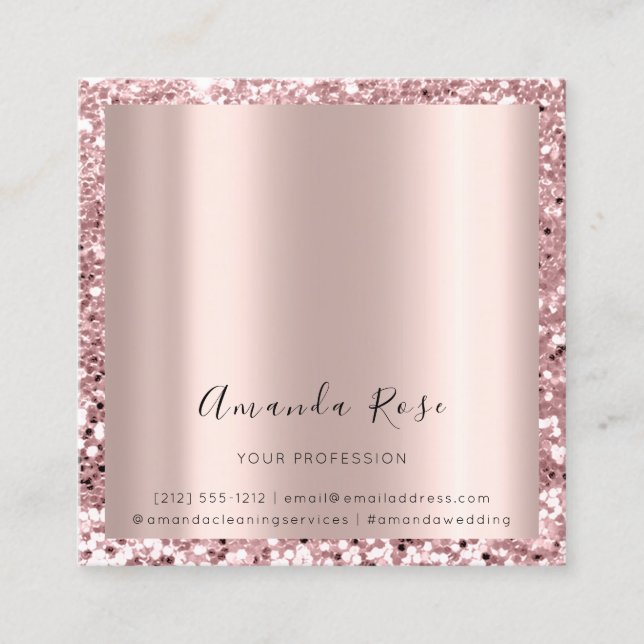 Makeup Artist Event Rose Gold Appointment Card (Front)