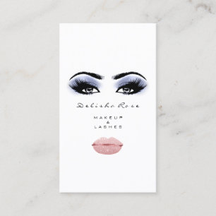 Makeup Artist Eye Lashes Blue Eyebrow Blush Lips Business Card