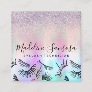 Makeup Artist  Eye Lashes Eye Lash Technician Square Business Card