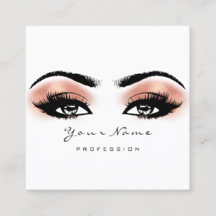 Makeup Artist Eyebrow Blush Lashes White Square Business Card