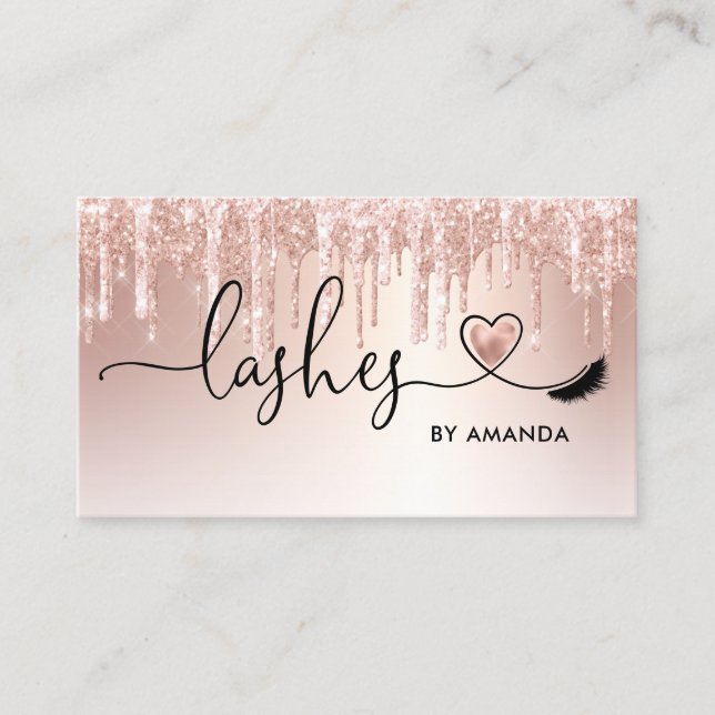 Makeup Artist Eyebrow Eyes Lashes Heart Business Card (Front)