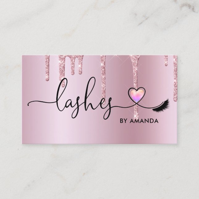 Makeup Artist Eyebrow Eyes Lashes Heart Business Card (Front)
