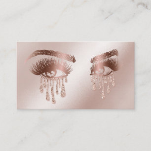 Makeup Artist Eyebrow Eyes Lashes Rose Gold Business Card