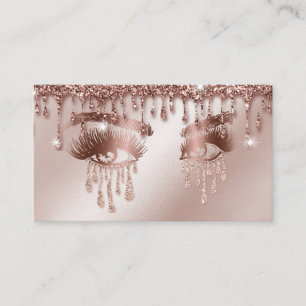 Makeup Artist Eyebrow Eyes Lashes Rose Gold Business Card