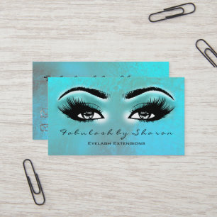 Makeup Artist Eyebrow Lashes Extension Ocean Blue Business Card