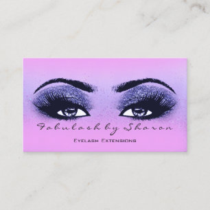Makeup Artist Eyebrows Lash Pink Blue Navy Business Card