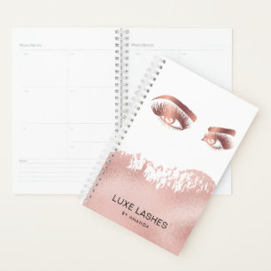 Makeup artist Eyebrows Lashes Glitter Rose Gold Planner