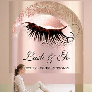 Makeup Artist Eyelash Extension Rose Custom Logo Square Business Card