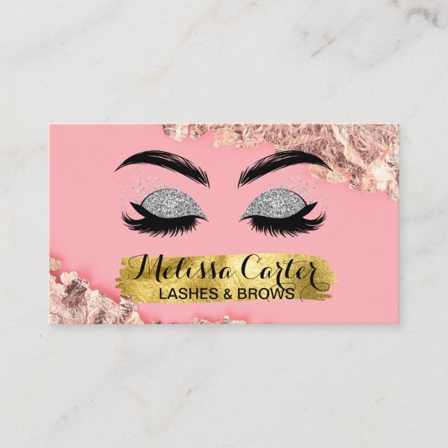 Makeup Artist Eyelash Extensions Lashes Brows Business Card (Front)