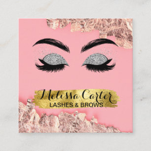 Makeup Artist Eyelash Extensions Lashes Brows Square Business Card