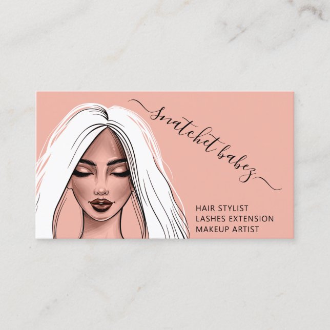 Makeup Artist Eyelash Hair Brows Lips QR Logo Skin Business Card (Front)