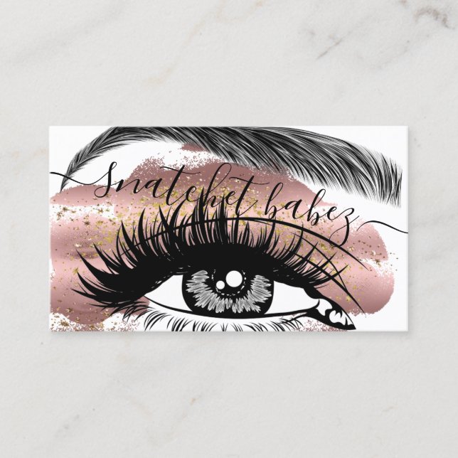 Makeup Artist Eyelash Hair Brows QR Code Paint Business Card (Front)