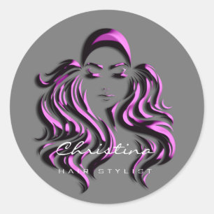 Makeup Artist Eyelash Hair Salon Microblaidng Plum Classic Round Sticker