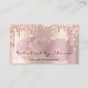 Makeup Artist Eyelash Lashes Florals Drips Rose Business Card