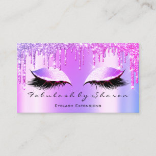 Makeup Artist Eyelash Lashes Glitter Drips Pink Business Card