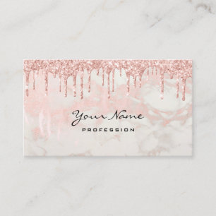 Makeup Artist Eyelash Lashes Glitter Drips Rose Business Card