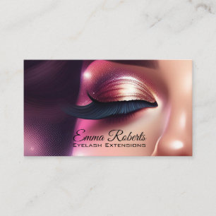 Makeup Artist Eyelash Lashes Glitter Drips Rose Business Card
