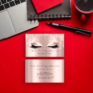 Makeup Artist Eyelash Lashes Glitter DripsRose 100 Business Card