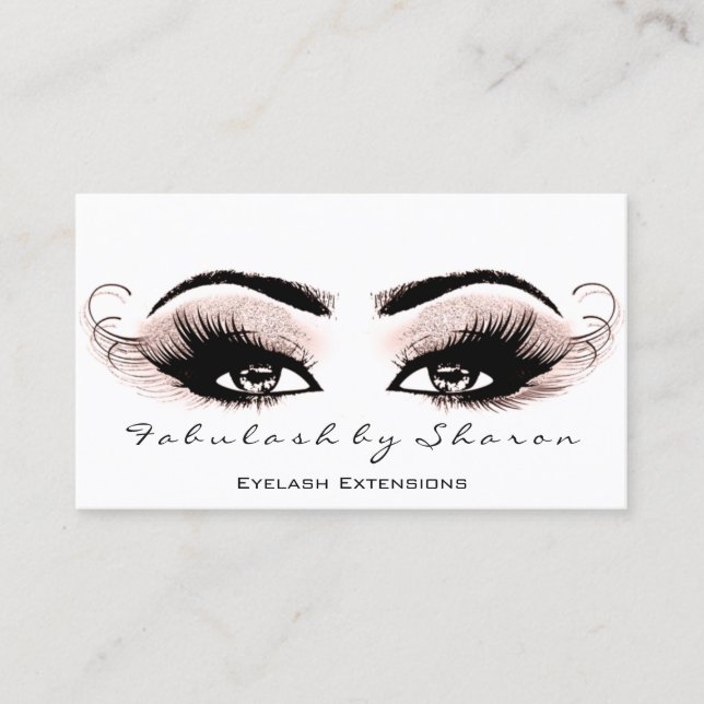 Makeup Artist Eyelash Lashes Glitter White New Business Card (Front)