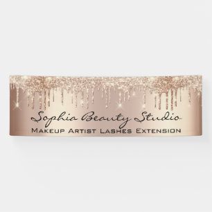 Makeup Artist Eyelash Rose Gold Drips Hairdresser Banner