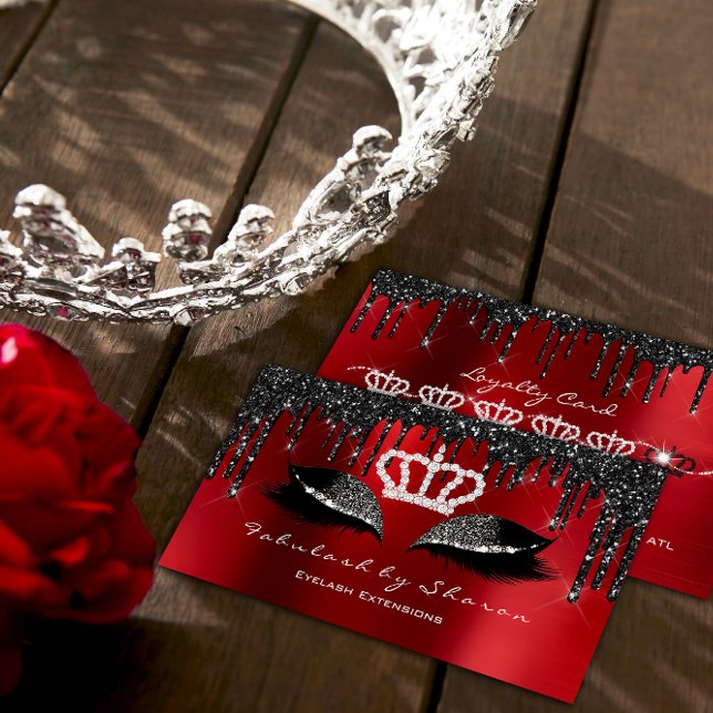 Makeup Artist Eyelashes Extension Black Drips VIP Business Card (Makeup Artist Eyelashes Extension Black Drips VIP Business Card)