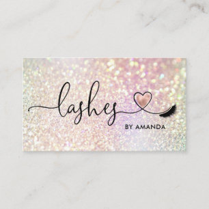 Makeup Artist Eyes Lashes Blush Pink Glitter Business Card