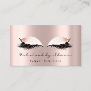 Makeup Artist Eyes Lashes Glitter Pink Rose Spark Business Card