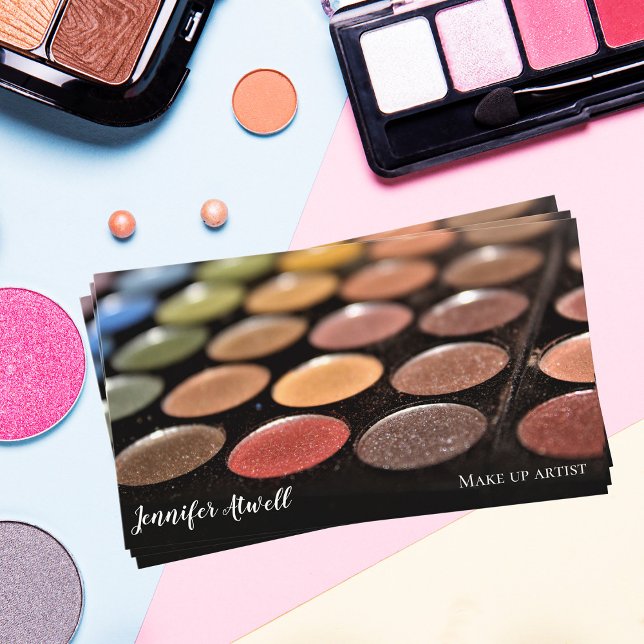 Makeup Artist Eyeshadow Palette Rainbow Glitter Business Card (Creator Uploaded)