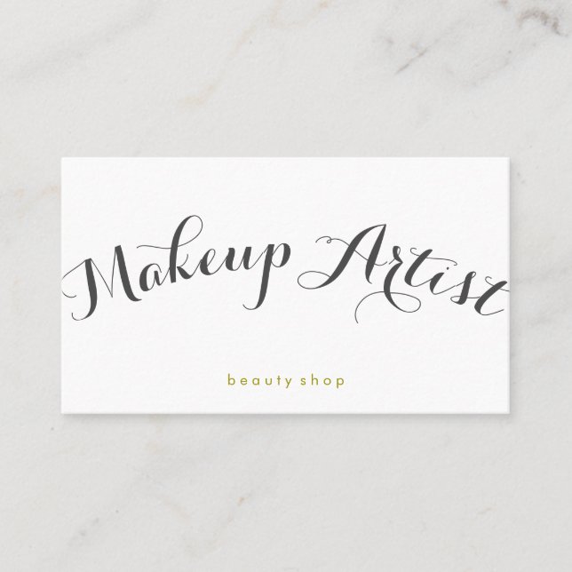 Makeup Artist Fancy Font Minimalist Business Card (Front)