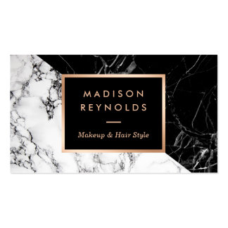 Makeup Artist Fashionable Mixed Black White Marble Pack Of Standard Business Cards