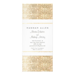 Makeup Artist Faux Gold Sequins Rack Card