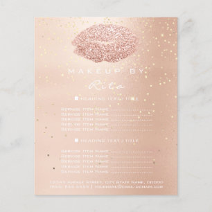 Makeup Artist Glitter Gold Confetti Price List Lip Flyer