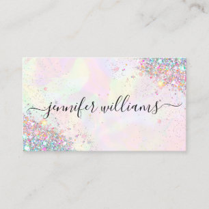 Makeup Artist Glitter Holographic Glitter Modern Business Card