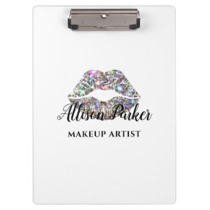 MAKEUP ARTIST Glitter Logo Kiss Clipboard