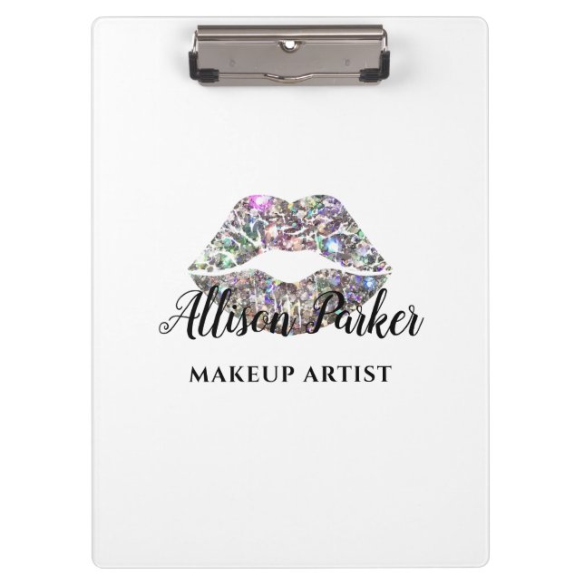 MAKEUP ARTIST Glitter Logo Kiss Clipboard (Front)