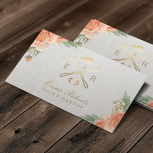 Makeup Artist Gold Lips & Dryer Salon Appointment Card