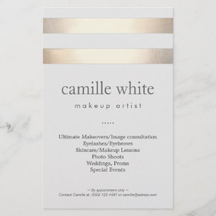 Makeup Artist Gold Stripes Stylish Beauty Salon Flyer