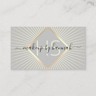 Makeup Artist Gray & Gold Typography Beauty Salon Business Card
