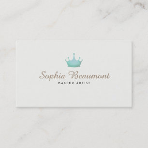Makeup Artist Hair and Beauty Turquoise Crown Business Card