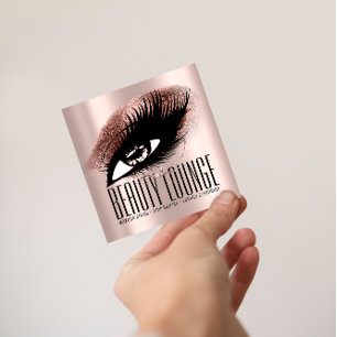 Makeup Artist Hair Eyelash Lux Rose Professional Square Business Card