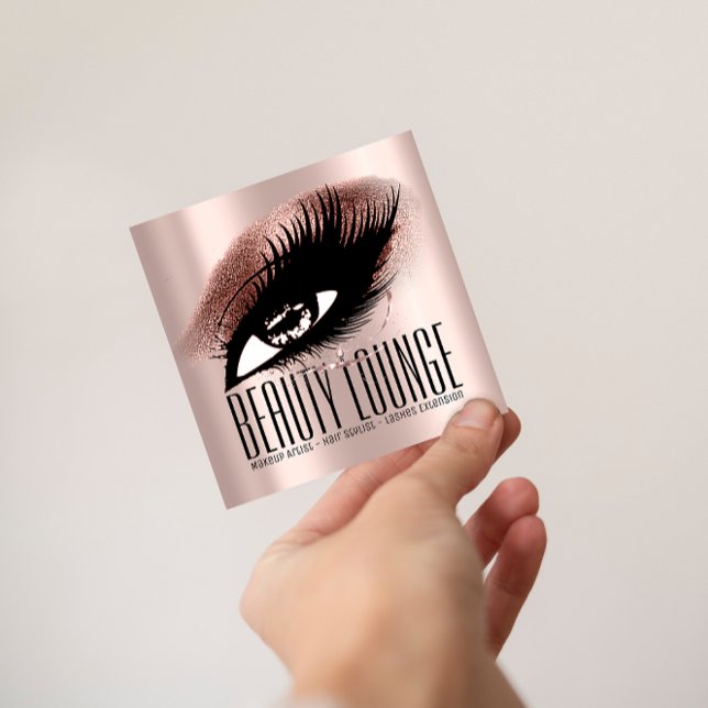 Makeup Artist Hair Eyelash Lux Rose Professional Square Business Card (Makeup Artist Hair Eyelash Lux Rose Professional Square Business Card)
