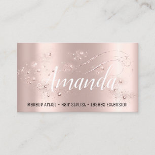 Makeup Artist Hair Salon Lash  Event Blogger Rose Business Card