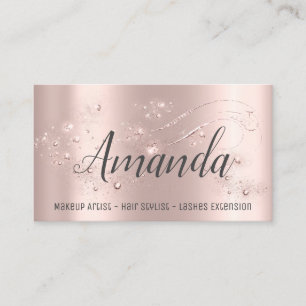 Makeup Artist Hair Salon Lash  Event Blogger Rose Business Card