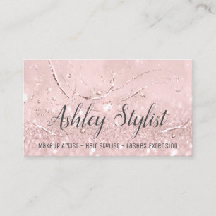 Makeup Artist Hair Salon Lash Event Planner Blush Business Card