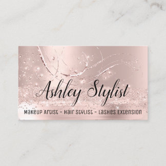 Makeup Artist Hair Salon Lash Extensions Rose Business Card