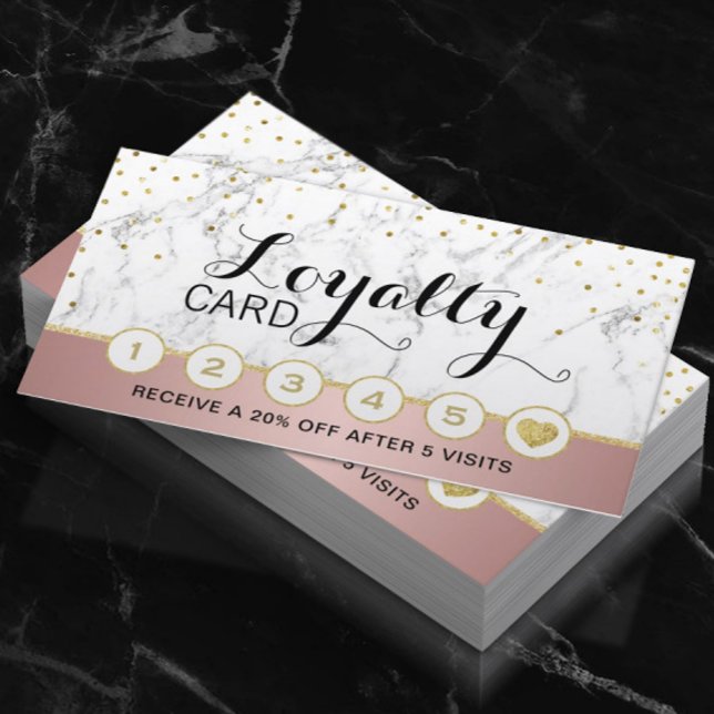 Makeup Artist Hair Salon Marble Rose Gold Loyalty (Creator Uploaded)