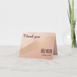 Makeup Artist Hair Salon Modern Holographic Thank You Card